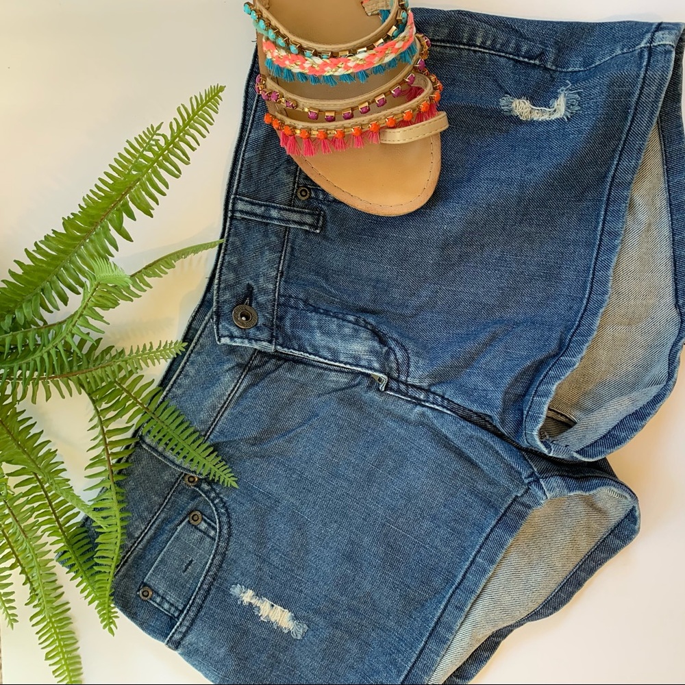 Destroyed Denim Shorts